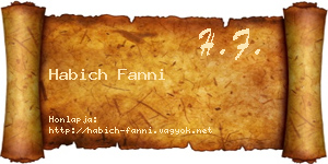 Habich Fanni névjegykártya