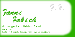 fanni habich business card